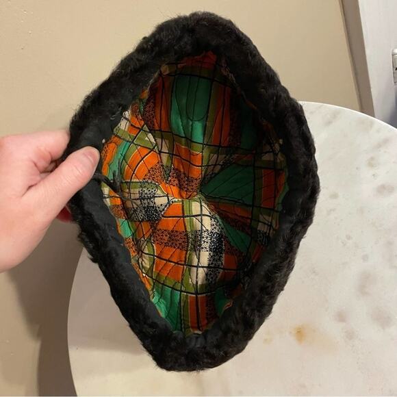 Vintage Cossack Hat Black Russian fluffy/furry cozy mob era - Picture 5 of 6